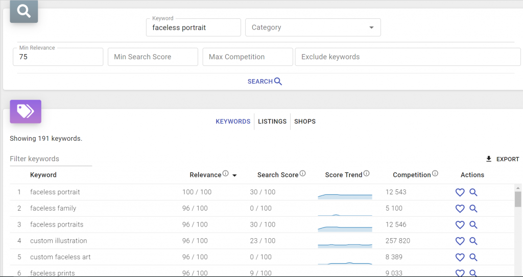 Screenshot Koalanda Keyword Research Tool