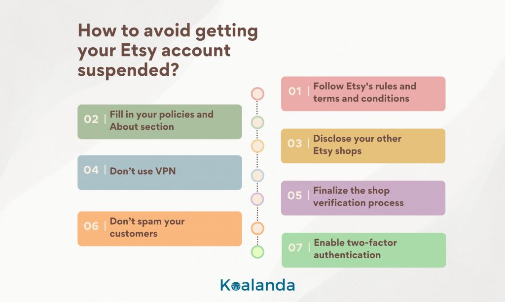 How to avoid getting your Etsy account suspended?